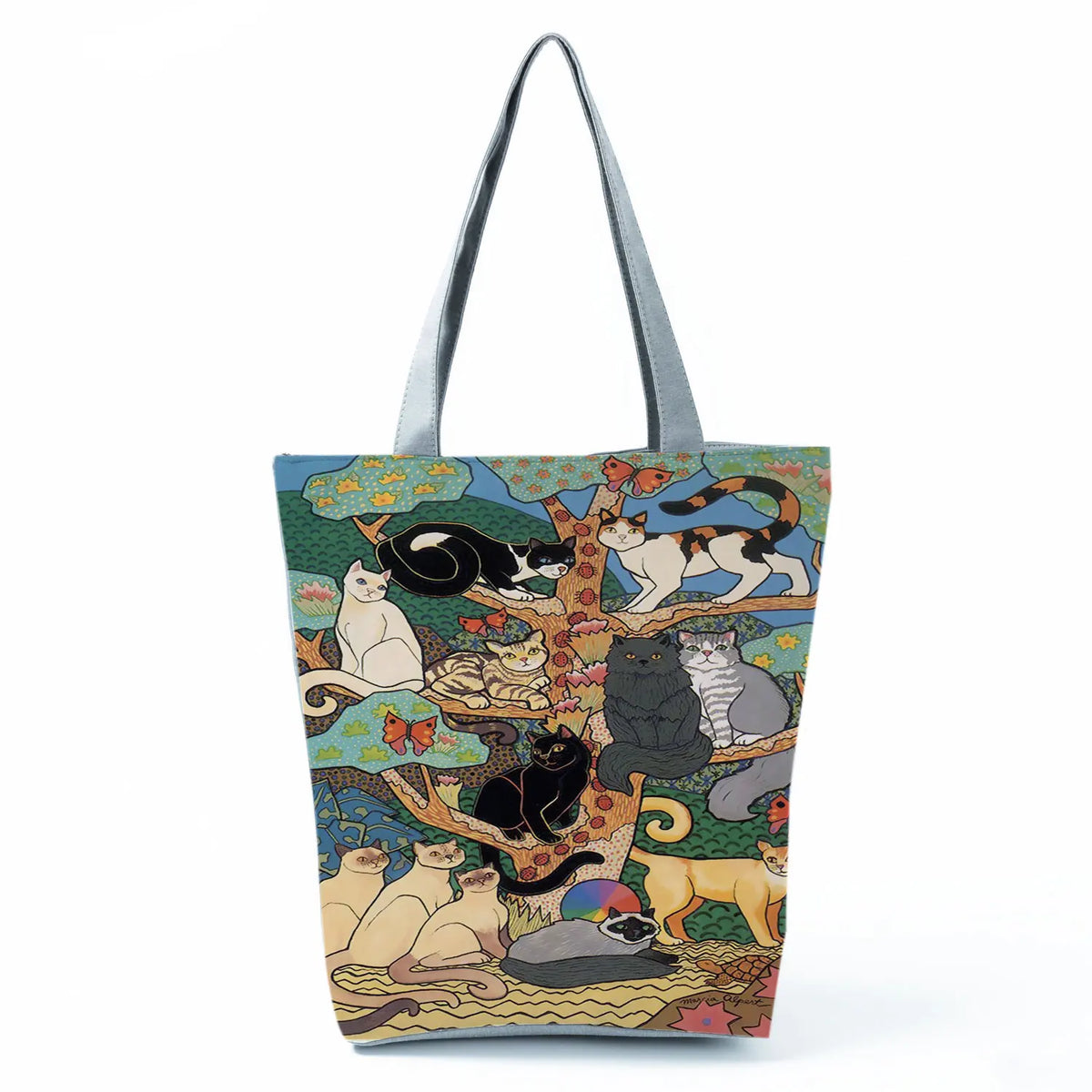 Harajuku Printed Reusable Tote Bag Butterfly Shopping Bag High Capacity Handbag