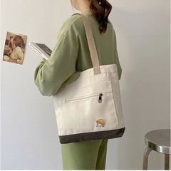 Harajuku Retro Canvas Shoulder Bags Large Capacity Casual Totes