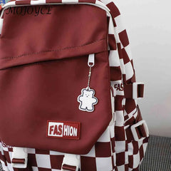 Harajuku School Backpacks Large Capacity Plaid School Bag Travel Daypack