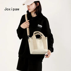 Harajuku Vintage Canvas Tote Bag Casual Shoulder Solid Female Cro