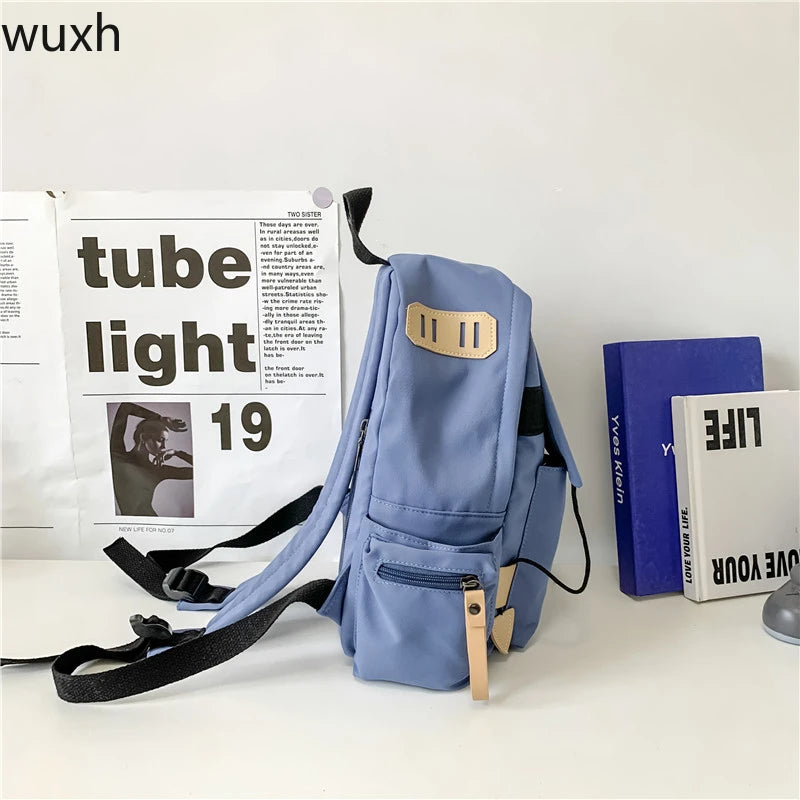Harajuku Solid Backpack Multifunctional Student Laptop Travel Bag
