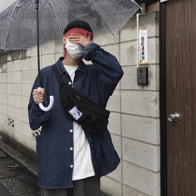 Harajuku Style Street Waist Bag Canvas Chest Bag