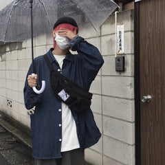 Harajuku Style Street Waist Bag Canvas Chest Bag