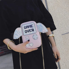 Harajuku Mini Messenger Bag 3D Game Machine Style Game Over Printing