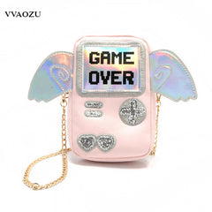 Harajuku Mini Messenger Bag 3D Game Machine Style Game Over Printing
