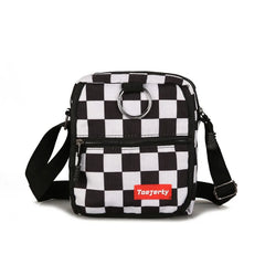 Harajuku Plaid Shoulder Bag Large Size Casual Hip Hop Messenger Bag