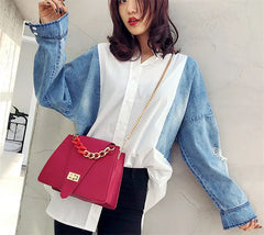 Vintage Leather Messenger Bag Women's Shoulder Bag