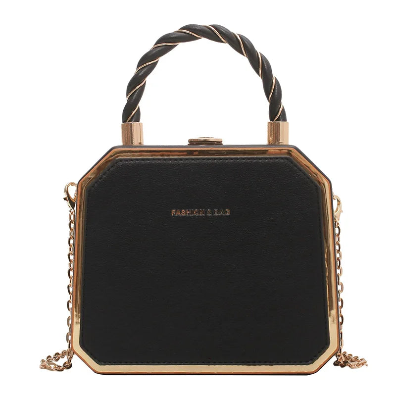 PU Leather Crossbody Bag with Short Rope Handle for Women