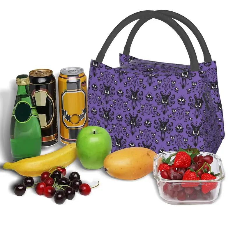 Haunted Mansion Lunch Bag for Women Halloween Ghost Happy Haunts
