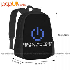 Large Capacity Travel Gym Bag - Turn It Off And On Again