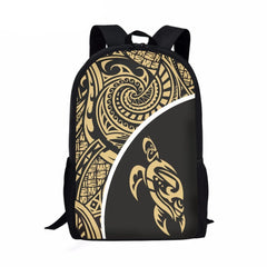 Hawaiian Tribal Turtle Pattern Women Backpack Canvas School Bag