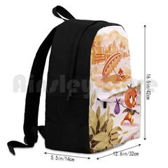 Vintage Orange Bird Outdoor Hiking Backpack