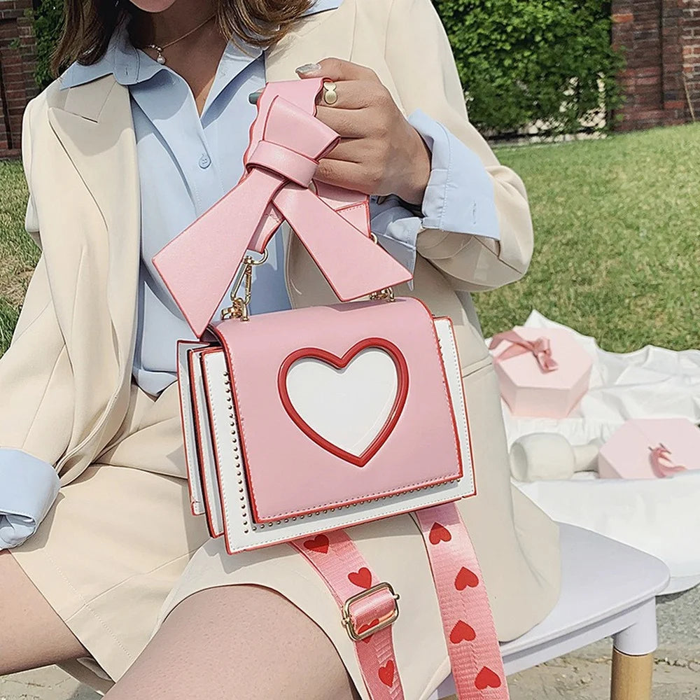 Heart Handbags Shoulder Bags Crossbody Bag for Ladies High Casual Flap Mes