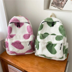 Heart Plush Cartoon Backpack Girl Plush Backpacks Fur Backpacks Children Schoolb