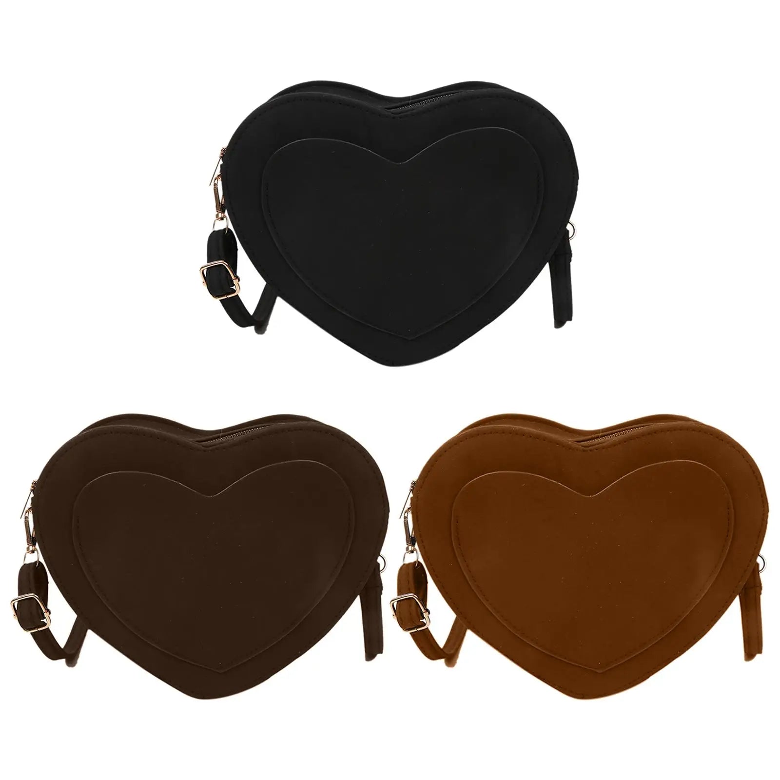 Heart Shaped Shoulder Bag PU Leather Satchel Purse