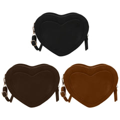 Heart Shaped Shoulder Bag PU Leather Satchel Purse