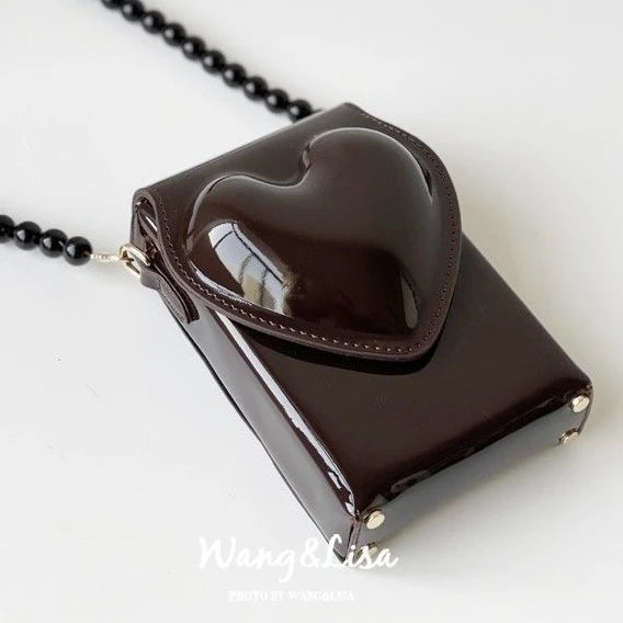 Heart-shaped Harajuku Style Retro Pu Leather Messenger Bag