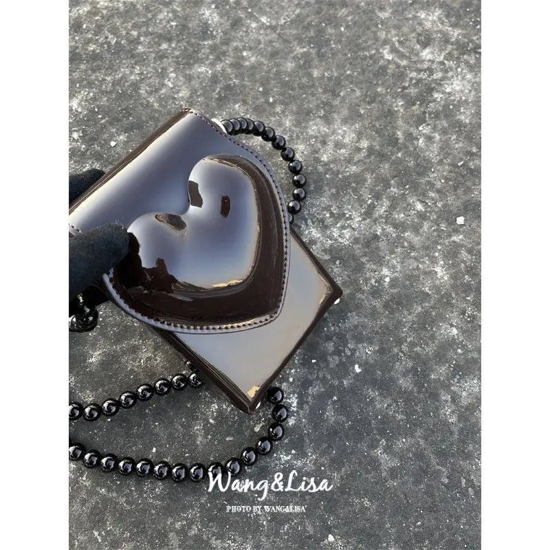 Heart-shaped Harajuku Style Retro Pu Leather Messenger Bag