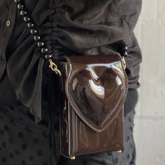 Heart-shaped Harajuku Style Retro Pu Leather Messenger Bag