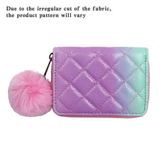 Heart-Shaped Laser PU Wallet Plush Sequin Handbag