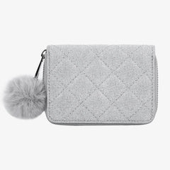 Heart-Shaped Laser PU Wallet Plush Sequin Handbag