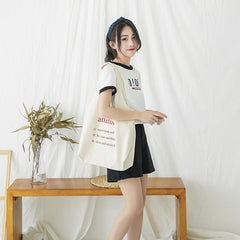 Canvas Tote Bag Heavy Duty Pure Cotton Shopping School Trip Shoulder Bag