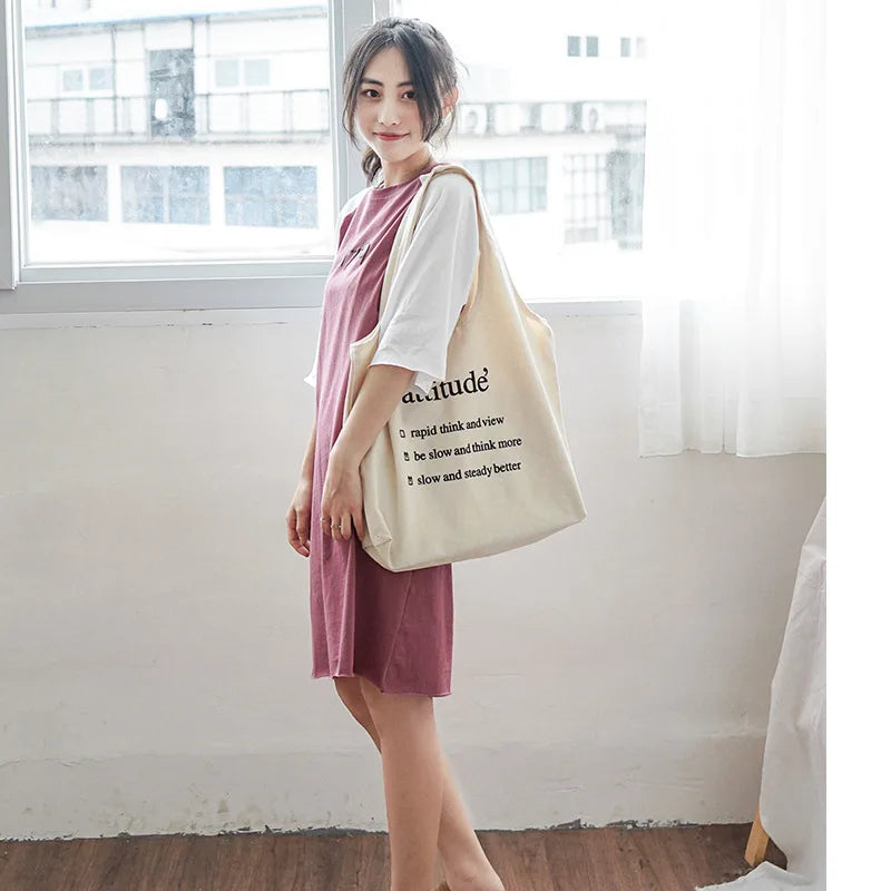Canvas Tote Bag Heavy Duty Pure Cotton Shopping School Trip Shoulder Bag