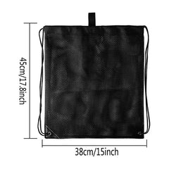 Mesh Drawstring Bag, Heavy Duty Equipment Storage, Beach, Swimming F3MD