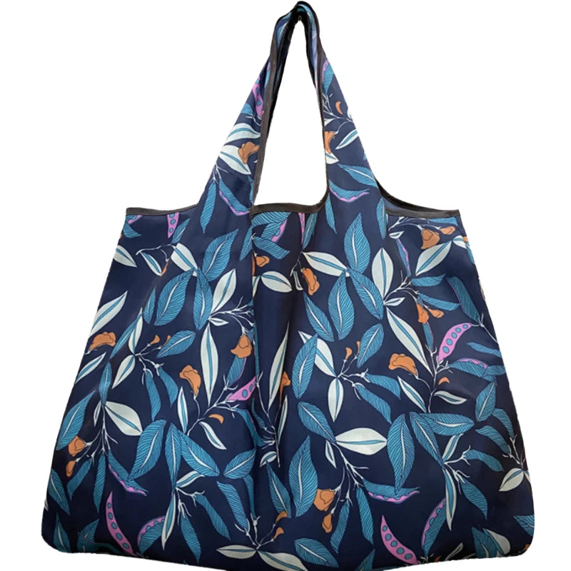 Heavy Prints Foldable Shopping Bags Reusable Women's Handbags Shoulder Bags
