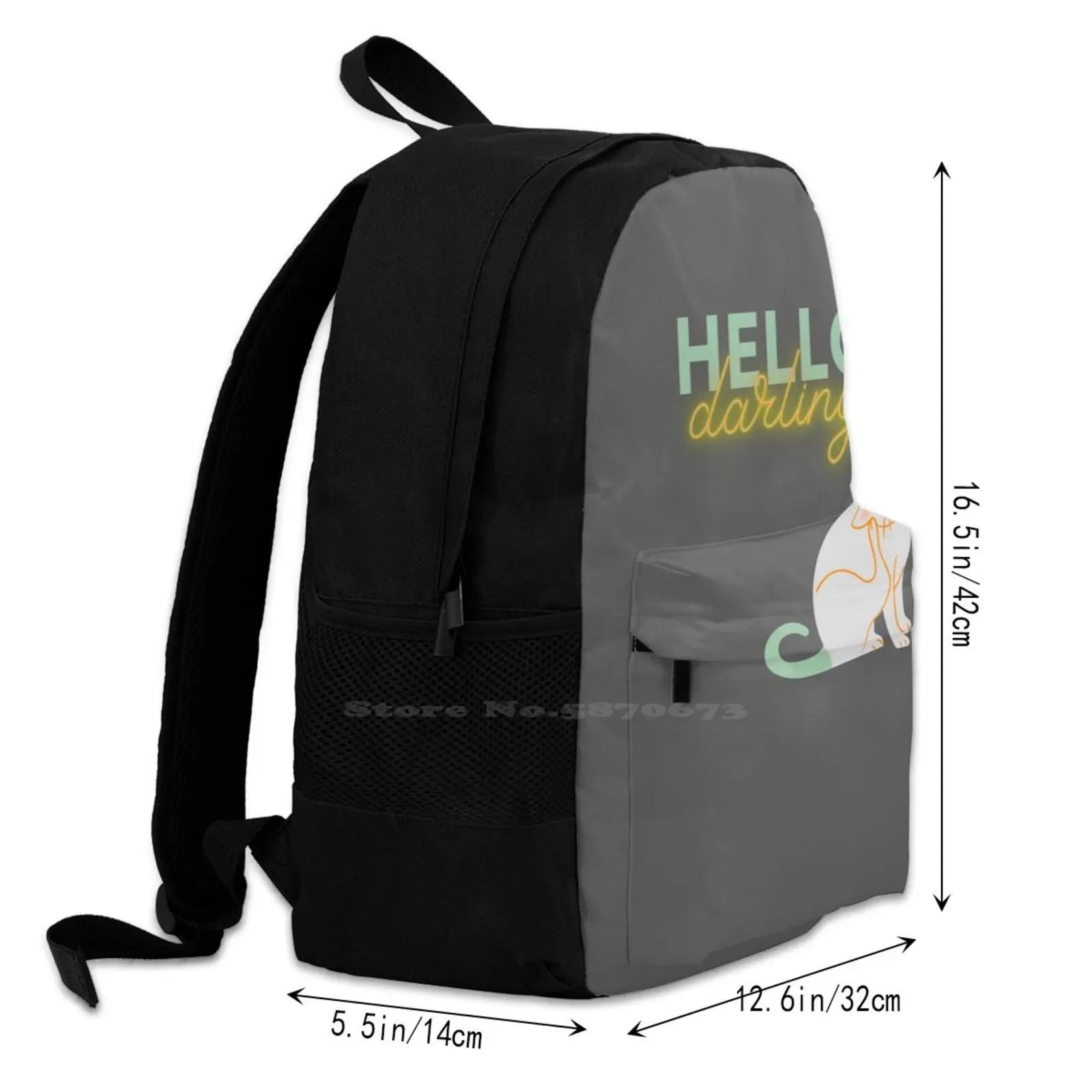 Confident Cat Scratching Itself Laptop Backpack