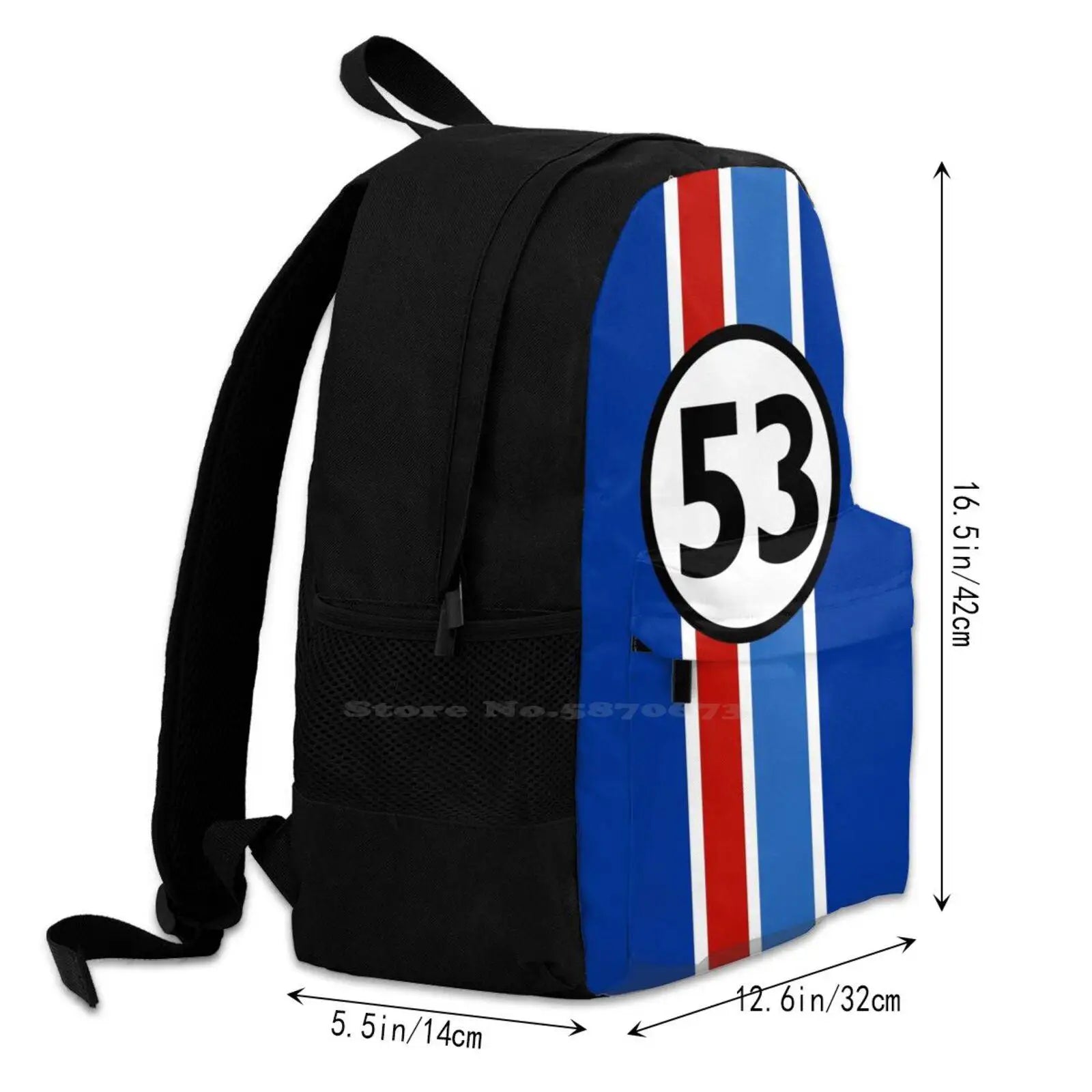 Herbie 53 Beetle Bug Love Bug Laptop Travel School Bags