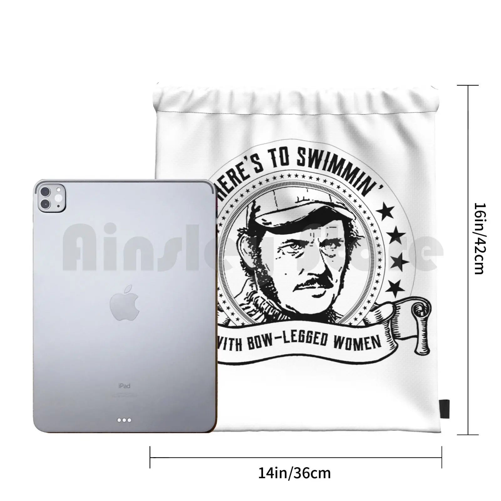 Swimmin With Bow-Legged Women Backpack Drawstring Bags Gym Bag