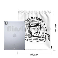 Swimmin With Bow-Legged Women Backpack Drawstring Bags Gym Bag
