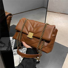 Hifashion Vintage Chain Shoulder Bag for Women Large Capacity Crossbody Purse