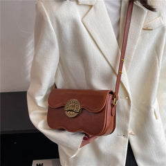 Vintage Waved Bottom Crossbody Bag Small Shoulder Purse Flap Handbag