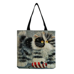 Animal Print Beach Handbag Eco-Friendly Tote Bag Cat