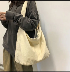 Canvas Women Bag Vintage Cotton Bucket Soft Casual Tote Bag Shoulder Bag