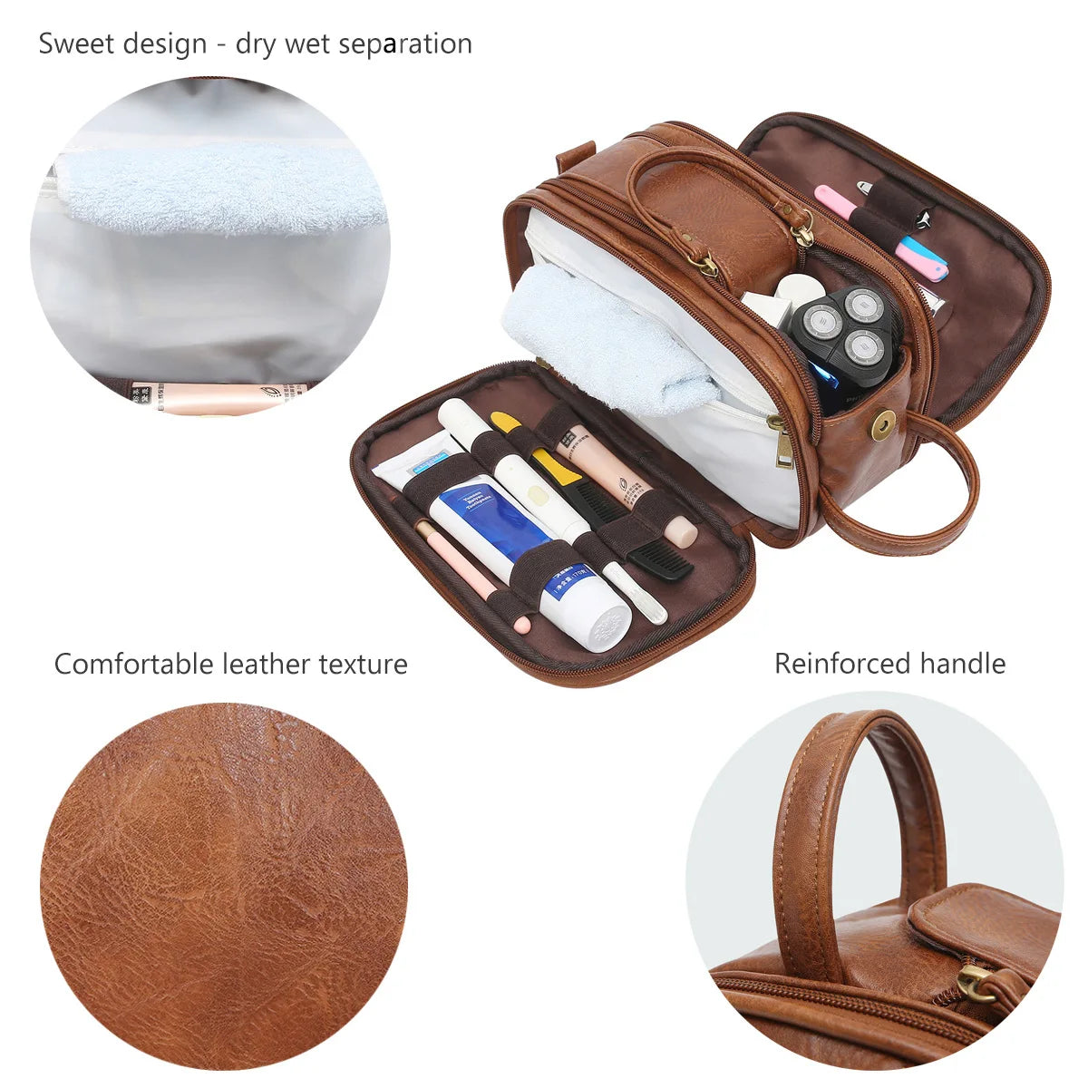 Large Cosmetic Bag Travel Toiletries Organizer Makeup Wash Pouch