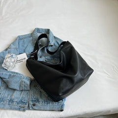 Vintage Women Large Leather Crossbody Bag Hobo Handbag