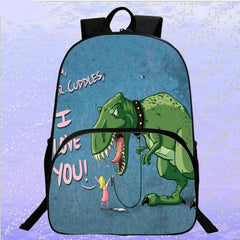 3D Printing Dinosaur Boys And Girls Backpack Schoolbag