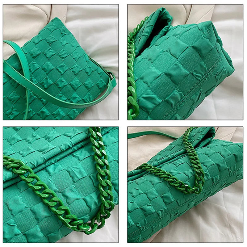Soft Canvas Women Shoulder Bag Crossbody Chain