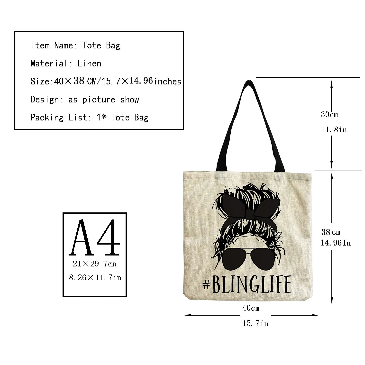 Cartoon Girl Print Foldable Handbag Outdoor Woman Hairpin Sunglasses