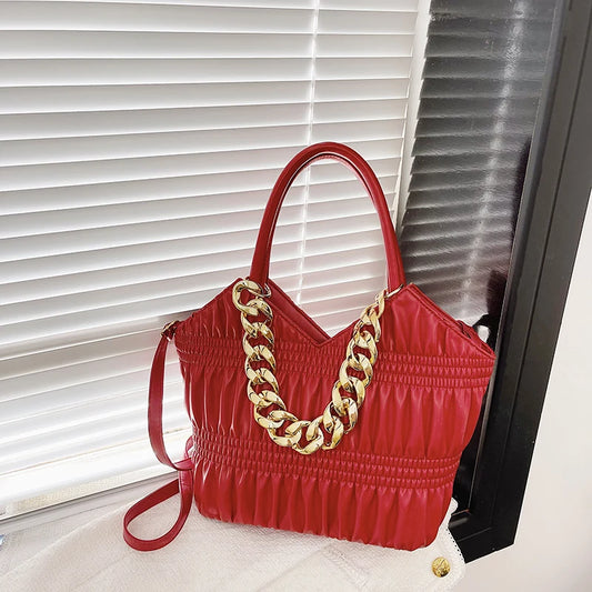 High Capacity Leather Tote Bag for Stylish Women