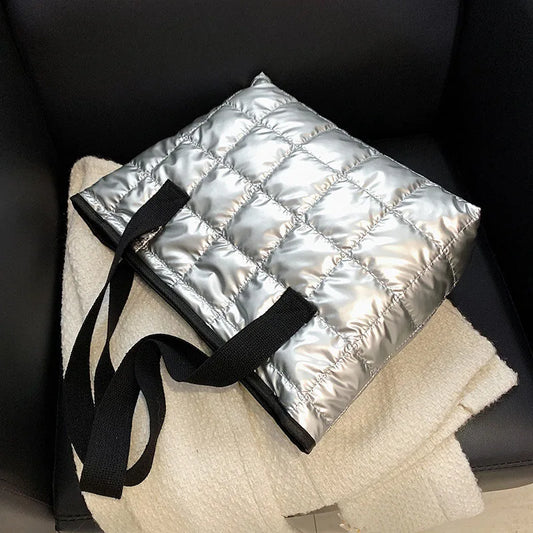 Nylon Shoulder Bags Casual Space Cotton Bag Quilted Totes Warm Winter
