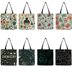 Outdoor Travel Ladies Shoulder Bag Natural Science Printed Tote Bag