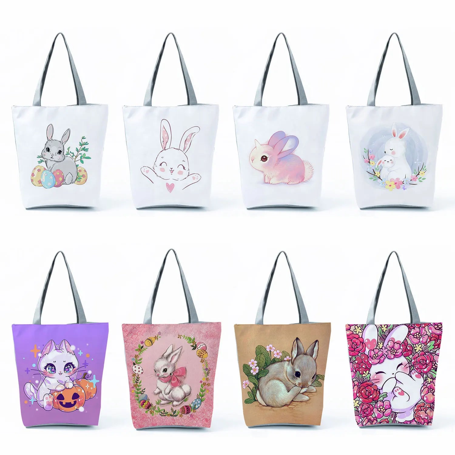 Cute Rabbit Print Women's Shoulder Bag - High Capacity Outdoor Travel Handbag