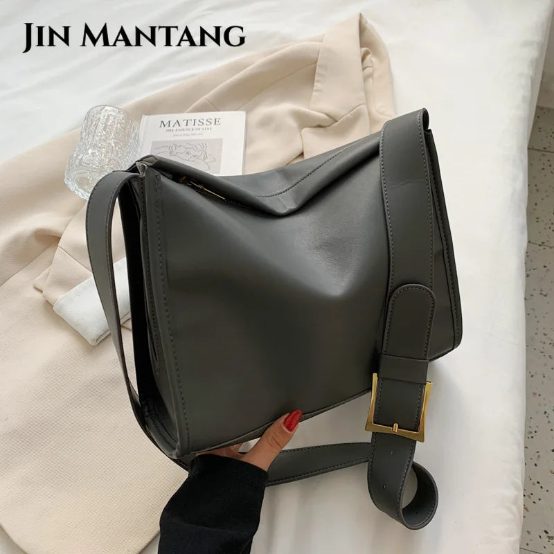 High Capacity PU Leather Shoulder Bags for Women