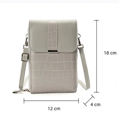 Stone Pattern Shoulder Phone Bag Womens Pu Leather Crossbody Messenger Bag