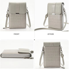 Stone Pattern Shoulder Phone Bag Womens Pu Leather Crossbody Messenger Bag