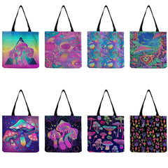 Psychedelic Mushroom Printed Shoulder Handbag Eco Tote Bag